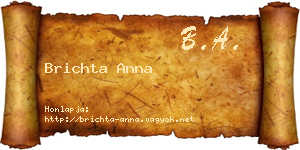Brichta Anna névjegykártya